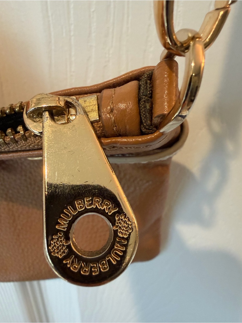 Mulberry cognac and cream cross body purse - Picture 5 of 6
